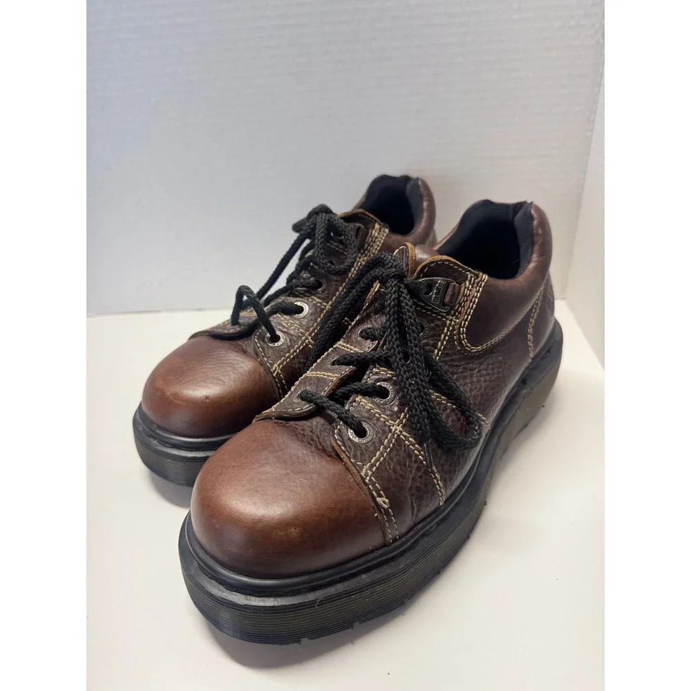 Dr. Martens 8678 Vintage Made in England Brown Leather Platform Shoes‎ Mens 7